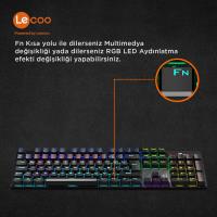 Lenovo LECOO KG1101 KABLOLU RGB AYDINLATMALI GAMİNG SİYAH KLAVYE